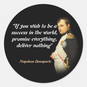 Napoleon Bonaparte citaat over succes Ronde Sticker