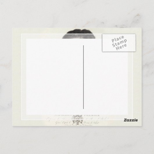 Napoleon Bonaparte Elegant Antiek Engraving Briefkaart (Achterkant)