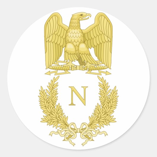 Napoleon Bonaparte Emblem Ronde Sticker (Voorkant)