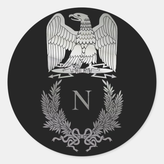 Napoleon Bonaparte Emblem Ronde Sticker (Voorkant)