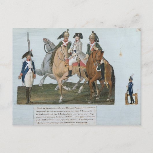 Napoleon Bonaparte en Varsovian Sentry Briefkaart (Voorkant)