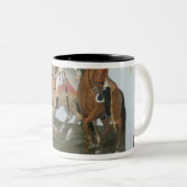 Napoleon Bonaparte en Varsovian Sentry Tweekleurige Koffiemok (Voorkant rechts)