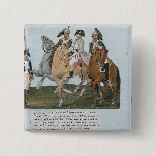 Napoleon Bonaparte en Varsovian Sentry Vierkante Button 5,1 Cm (Voorkant)