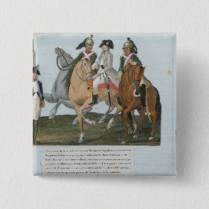 Napoleon Bonaparte en Varsovian Sentry Vierkante Button 5,1 Cm