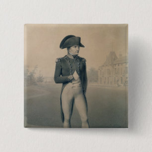 Napoleon Bonaparte First Consul in Malmaison Vierkante Button 5,1 Cm