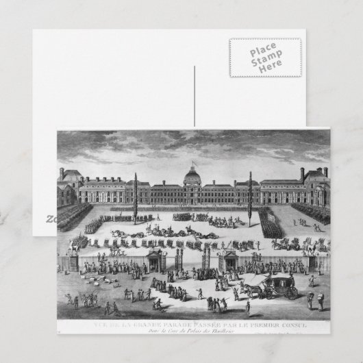 Napoleon Bonaparte First Consul, ReviewingTroops Briefkaart (Voorkant / Achterkant)