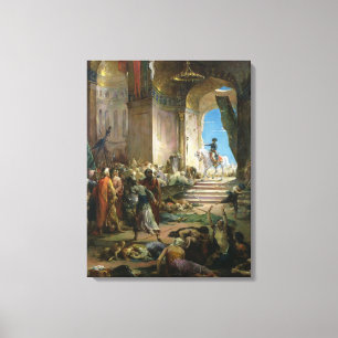 Napoleon Bonaparte in de Grote Moskee in Caïro Canvas Afdruk