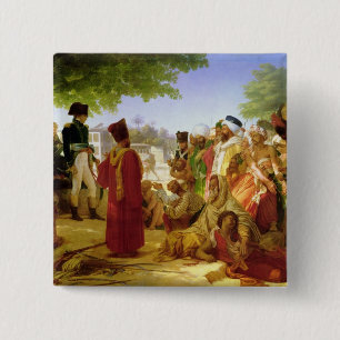 Napoleon Bonaparte onderbreekt de rebellen Vierkante Button 5,1 Cm