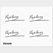 Napoleon Bonaparte signatuur Ovale Sticker (Vel)