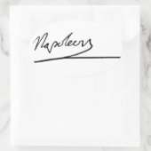 Napoleon Bonaparte signatuur Ovale Sticker (Tas)