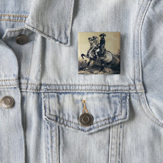 Napoleon Bonaparte Vierkante Button 5,1 Cm (In situ)