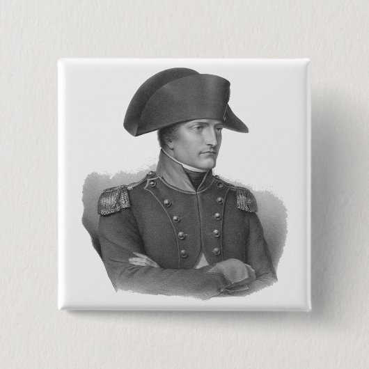 Napoleon Bonaparte Vierkante Button 5,1 Cm (Voorkant)