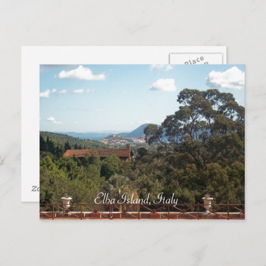 Napoleon Bonaparte's Exile Uitzicht. Elba Island Briefkaart (Voorkant / Achterkant)