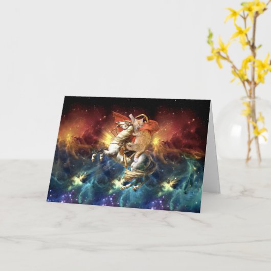Napoleon Cat in Space Kaart (Gele Bloem)