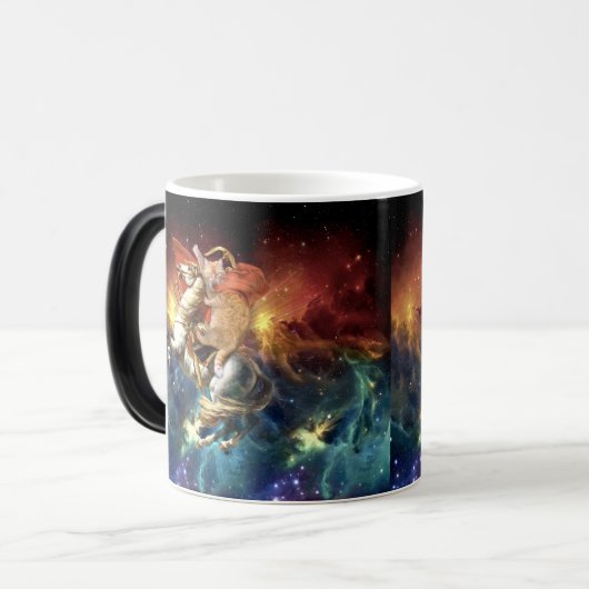 Napoleon Cat in Space Magische Mok (Voorkant links)