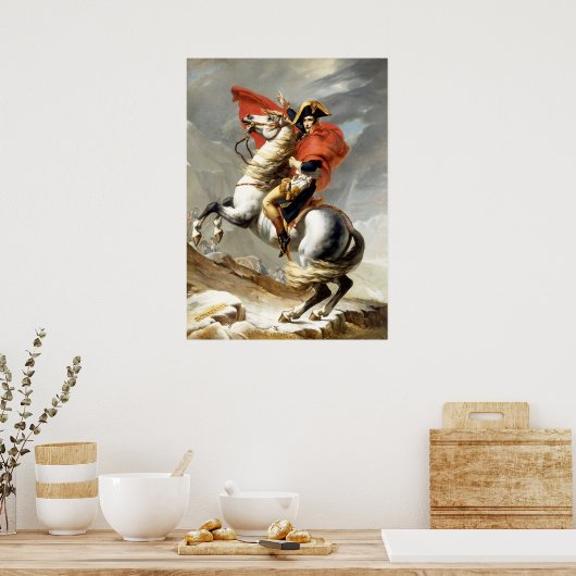 Napoleon Crossing the Alps by Jacques Louis David Poster (Keuken)