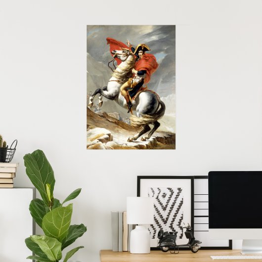 Napoleon Crossing the Alps by Jacques Louis David Poster (Thuiskantoor)