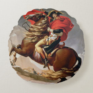 Napoleon Crossing the Alps, c.1800 (olie op canvas Rond Kussen