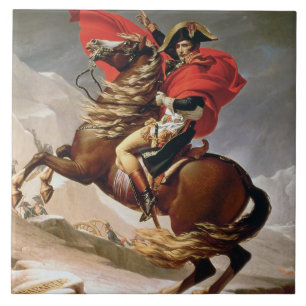 Napoleon Crossing the Alps, c.1800 (olie op canvas Tegeltje
