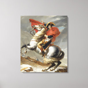 Napoleon Crossing the Alps - Jacques-Louis David Canvas Afdruk