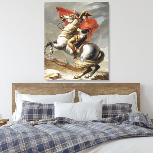 Napoleon Crossing the Alps - Jacques-Louis David Canvas Afdruk (Insitu (Slaapkamer))