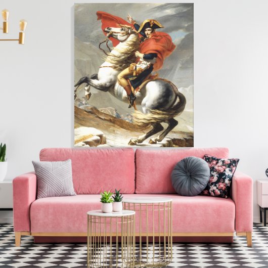 Napoleon Crossing the Alps - Jacques-Louis David Canvas Afdruk (Insitu (Woonkamer))