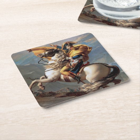 Napoleon Crossing the Alps, Jacques-Louis David Kartonnen Onderzetters (Schuin)