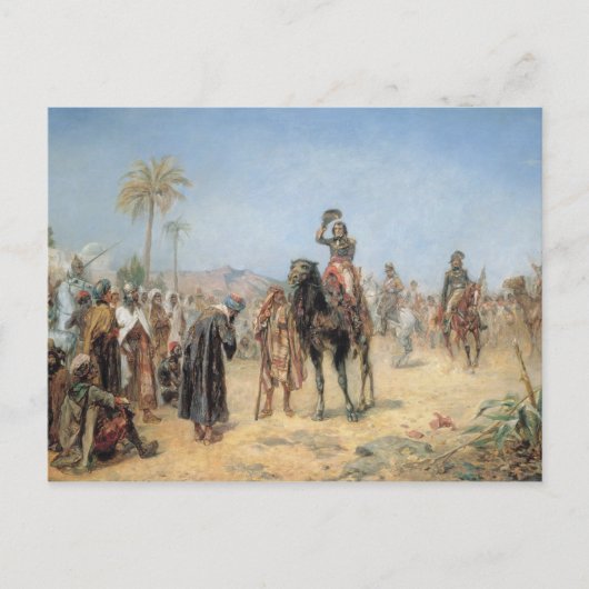 Napoleon die aankomt bij een Egyptische Oasis Briefkaart (Voorkant)