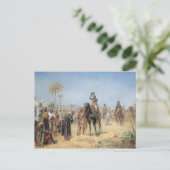 Napoleon die aankomt bij een Egyptische Oasis Briefkaart (Staand voorkant)