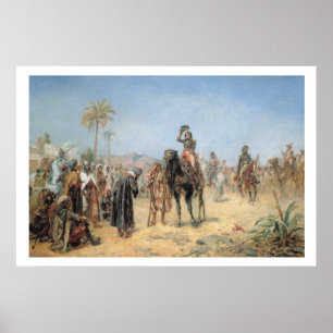 Napoleon die aankomt bij een Egyptische Oasis Poster