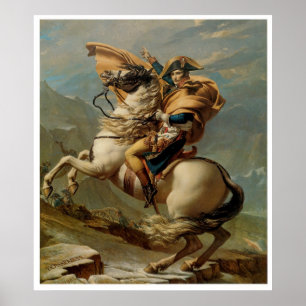 Napoleon die de Alpen 1800 kunstdrukPoster overste Poster