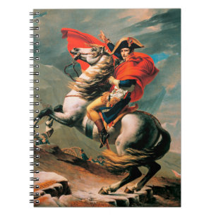 Napoleon die de Alpen oversteekt, beroemd schilder Notitieboek