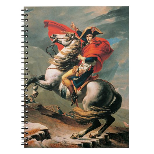 Napoleon die de Alpen oversteekt, beroemd schilder Notitieboek (Voorkant)