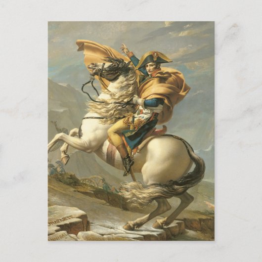 Napoleon die de Alpen oversteekt bij de Sint Berna Briefkaart (Voorkant)