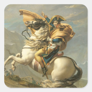 Napoleon die de Alpen oversteekt bij de Sint Berna Vierkante Sticker