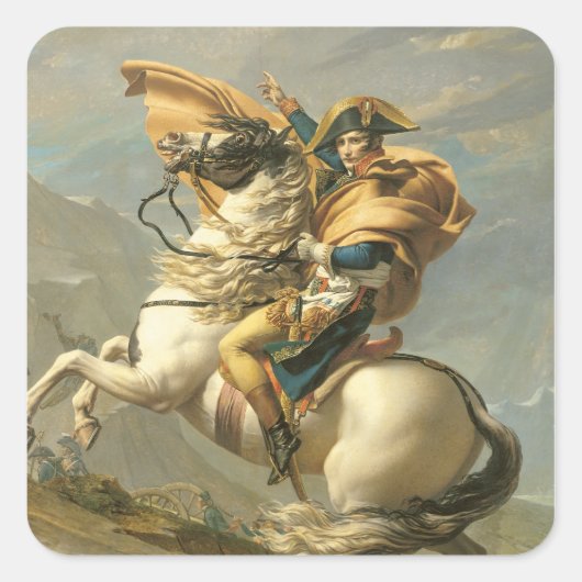 Napoleon die de Alpen oversteekt bij de Sint Berna Vierkante Sticker (Voorkant)