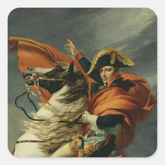 Napoleon door de Alpen 2 Vierkante Sticker (Voorkant)