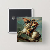 Napoleon door de Alpen Vierkante Button 5,1 Cm (Voorkant /achterkant)