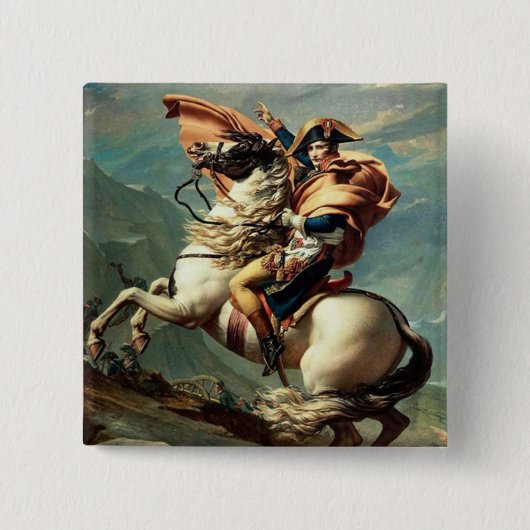 Napoleon door de Alpen Vierkante Button 5,1 Cm (Voorkant)