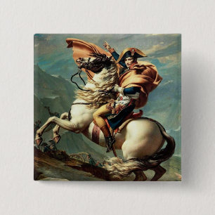 Napoleon door de Alpen Vierkante Button 5,1 Cm