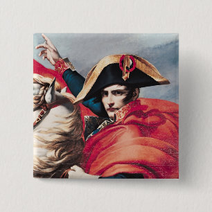 Napoleon door de Alpen Vierkante Button 5,1 Cm