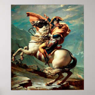 Napoleon door Jacques Louis David over de Alpen Poster