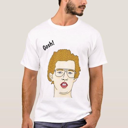 Napoleon dynamite t-shirt, cartoon kop, quote film t-shirt (Voorkant)