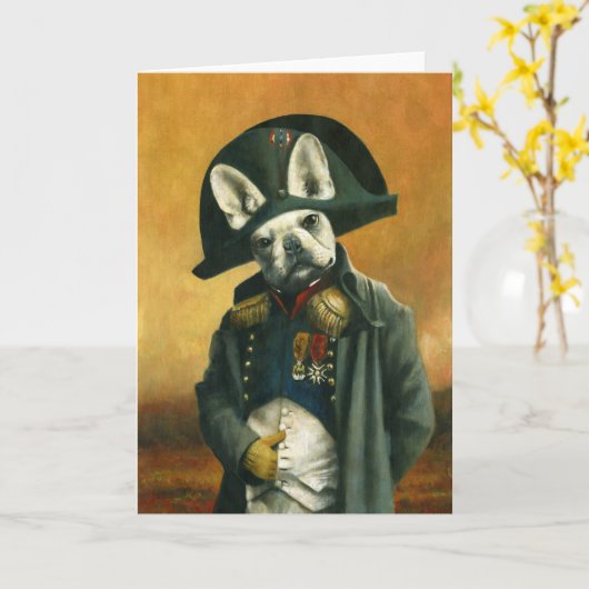 Napoleon French Bulldog Greetings Card Kaart (Gele Bloem)
