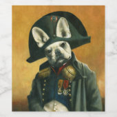 Napoleon French Bulldog Wine Label Wijn Etiket (Enkel label)