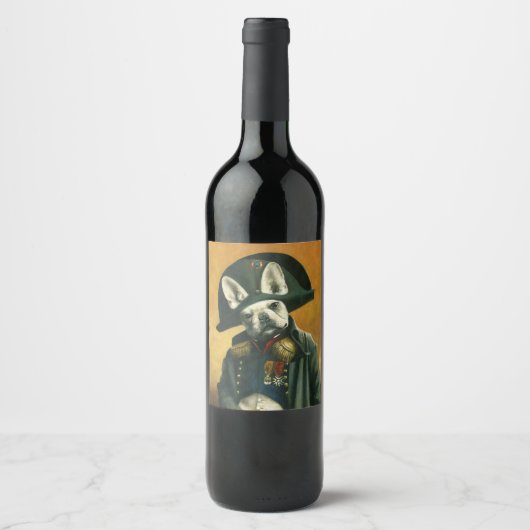 Napoleon French Bulldog Wine Label Wijn Etiket (Voorkant)