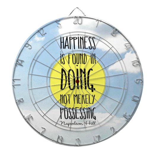 Napoleon Hill citeert: "Geluk wordt gevonden in do Dartbord (Voorkant)