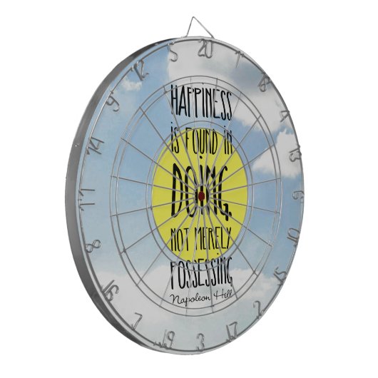 Napoleon Hill citeert: "Geluk wordt gevonden in do Dartbord (Voorkant Links)