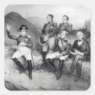 Napoleon I Dictating Memoirs to Emmanuel Las Vierkante Sticker