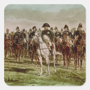 Napoleon I en zijn staf, c.1860 Vierkante Sticker
